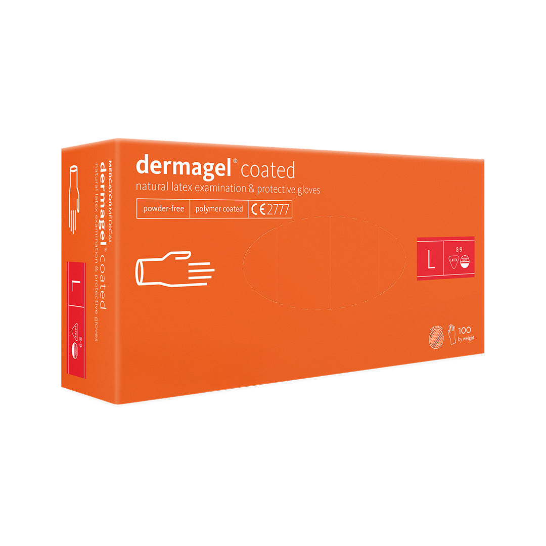 Dermagel Onderzoeks- en Beschermhandschoenen x100 — Poedervrij Latex - Mercator