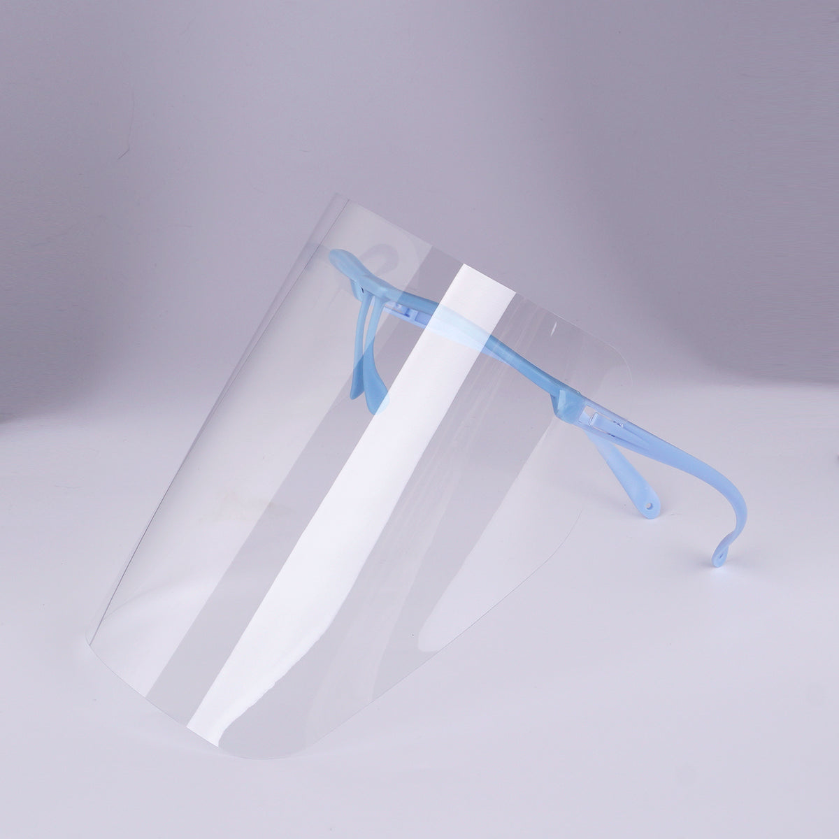 Vue de face de la visière de protection faciale à monture type lunettes Cotisen pour cabinet dentaire