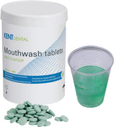 Comprimés dentifrice Kent Dental Vert, goût Menthe. Pastilles bains de bouches à dissolution rapide, permettront un rinçage efficace et agréable pour l’utilisateur. Livré avec un sachet déshydratant pour une meilleure préservation de produit  Composition : Sodium benzoate, potassium benzoate spearmint oil, saccharin, effervescent base.