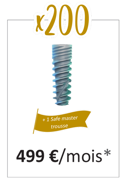Offre mensuelle - 200 implants + Safe master kit - oofti.fr