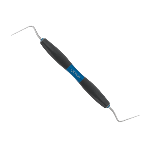 Fouloir Machtou 2-3 de Bliss by ACTEON est utilisé pour l'obturation canalaire par condensation verticale chaude. Ø0.8mm   L'ergonomie et les performances de la partie travaillante permettent un geste maîtrisé et ferme et visent à réduire la fatigue des mains et des poignets. Utilisées pour l'obturation canalaire par condensation verticale chaude.