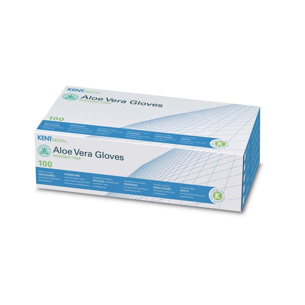 Powder-free Aloe Vera latex gloves - Kent Dental