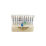 Kit of 10 medium grit long neck ball diamond burs FG 