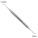 Instrument brunissoir pour les matériaux d'étanchéité tels que les résines, composites et amalgames Compacte le matériau dans la cavité grâce à ses extrémités plates et striées.