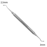 Instrument brunissoir pour les matériaux d'étanchéité tels que les résines, composites et amalgames Compacte le matériau dans la cavité grâce à ses extrémités plates et striées.