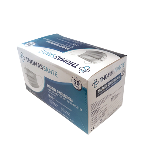 White 3-ply surgical masks type IIR - ThomasSanté