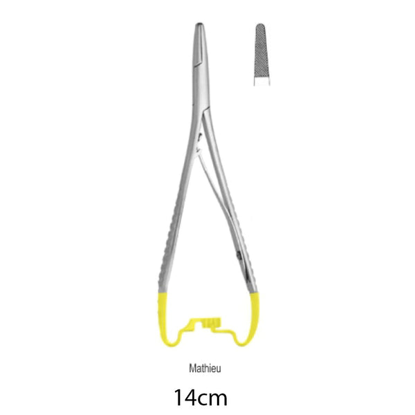 Porte aiguille de Mathieu 14cm en carbure de tungstène