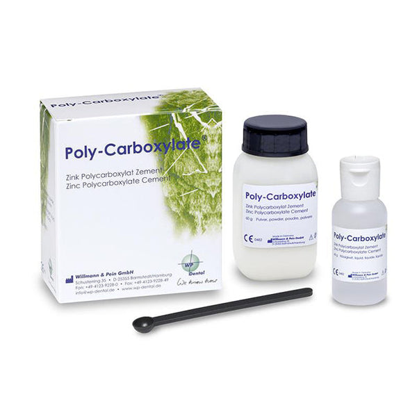 Poly-Carboxylat est un ciment pour le scellement permanent de couronnes, bridges et inlays. Le matériau est doux pour la pulpe et la gencive et assure un scellement sûr à long terme. Le ciment Poly-Carboxylat est disponible en poudre/liquide pour une manipulation et un dosage flexibles. Le matériau est radio-opaque et autopolymérisable.