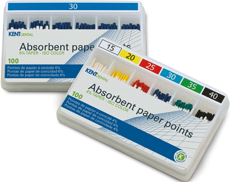 Pointes papier ISO à conicité 4 et 6 % - Kent Dental