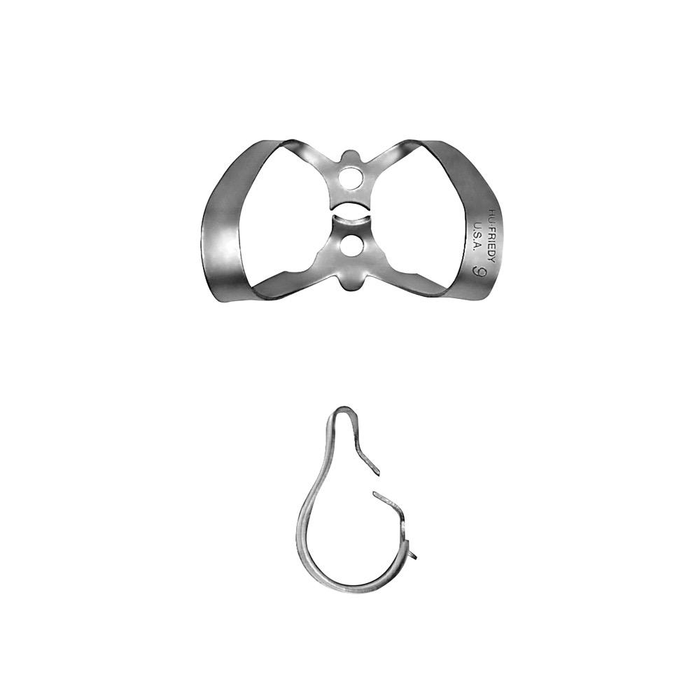 Satin Steel RDCM9 Crampons à digue Antérieur avec ailettes - Hu-Friedy