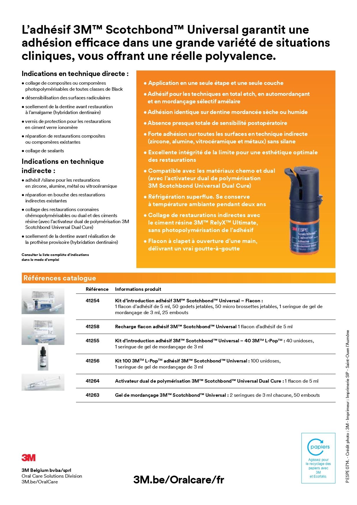 Adhésif 3M™ Scotchbond™ Universal 5mL - oofti.fr