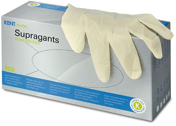 Supragants powder-free latex gloves - Kent Dental