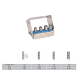 Kit of 4 hollow drills (core bits) with support - H14 cm