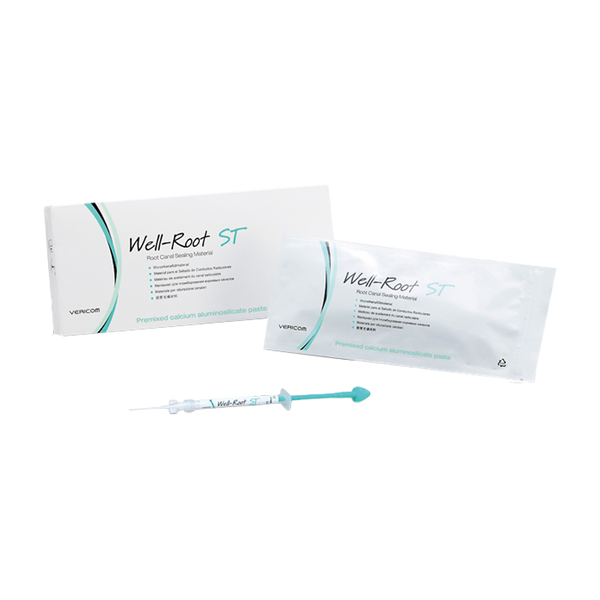 Well-Root-ST-VERICOM est un matériau de scellement du canal radiculaire, une pâte composée d'un mélange préalable d'un composé injectable de silicate d'alumine de calcium. Destiné à l'obturation permanente du canal radiculaire, ce produit offre une solution fiable et efficace pour les procédures endodontiques. oofti.fr