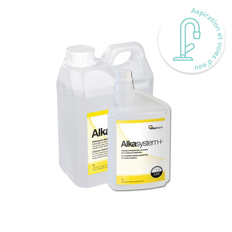 Détergent désinfectant concentré pour le nettoyage et la désinfection des systèmes d’aspiration chirurgicale.  Nettoyage parfait et puissante action sur les dépôts calcaires. Actif anti-mousse pour prévenir les interruptions d’aspiration. Actif sur Streptococcus mutans, une des bactéries responsable des caries. Matières premières d’origine végétale, facilement biodégradables. Parfum agrumes 100% naturel.