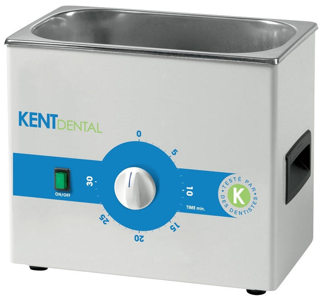 ﻿Bac à ultrasons pour le nettoyage et la désinfection rapide des instruments et de toute la petite instrumentation.(limes, clamps à digue, fraises,..)  Propriétés :  Pouvoir nettoyant très efficace avec un protocole d’utilisation simplifié. Cuve en acier inoxydable facile à nettoyer. Couvercle amovible. Le Bac à Ultrasons Kent Dental est livré avec son couvercle et son panier. Bac à ultrasons pour le nettoyage et la désinfection rapide des instruments et de toute la petite instrumentation.