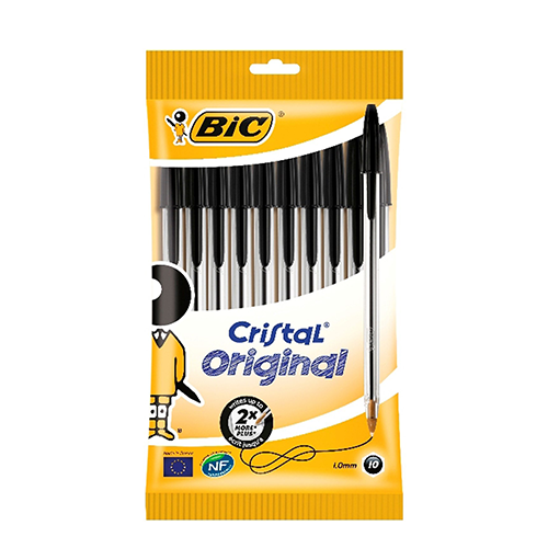 BIC Cristal Original Stylo-bille - noir, pochette de 10 - oofti.fr