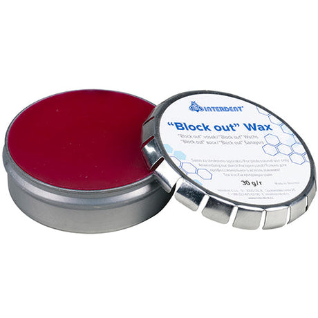 Cire pour bloquer les contre-dépouilles des modèles en plâtre et pour l'analyse des modèles lors de la fabrication de prothèses partielles. Le point de goutte élevé de 86°C rend la cire utilisable également lors de la duplication avec un matériau de duplication thermoréversible.  Le pot de 30g