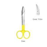 Ciseaux à couronne en carbure de tungstène, plus dur et résistant aux rayures que l'acier inoxydable. Stérilisables et désinfectables.