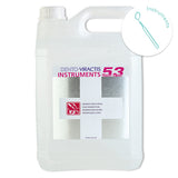Liquide de désinfection à froid par simple immersion des instruments et des dispositifs médicaux thermosensibles. A utiliser directement après nettoyage prédésinfectant et déprotéinisant avec Dento-Viractis 55 ou 59.  - Bidon de 5 litres de solution prête à l'emploi.