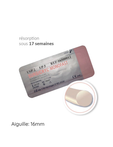 SURGICRYL MONOFAST™ fil de suture 16mm Polyglecaprone 25 - oofti.fr