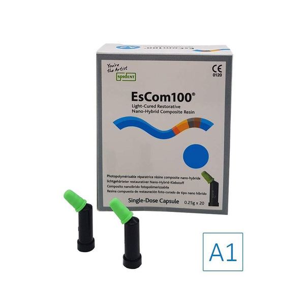 EsCom100 20 capsules de 4g - A1 - Résine composite nano-hybride restauratrice photopolymérisable - oofti.fr