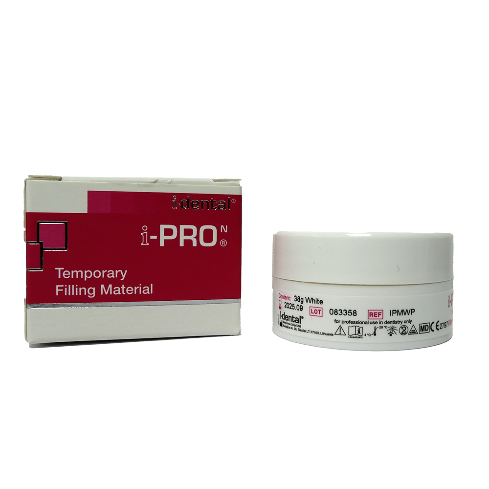 L'I-PRO N est une solution professionnelle pour l'obturation temporaire des caries dentaires, spécialement conçue pour le remplissage temporaire des cavités dentaires et le scellement provisoire des couronnes. Sa formulation avancée répond aux normes élevées de la dentisterie moderne, offrant une alternative fiable pour une protection temporaire.
