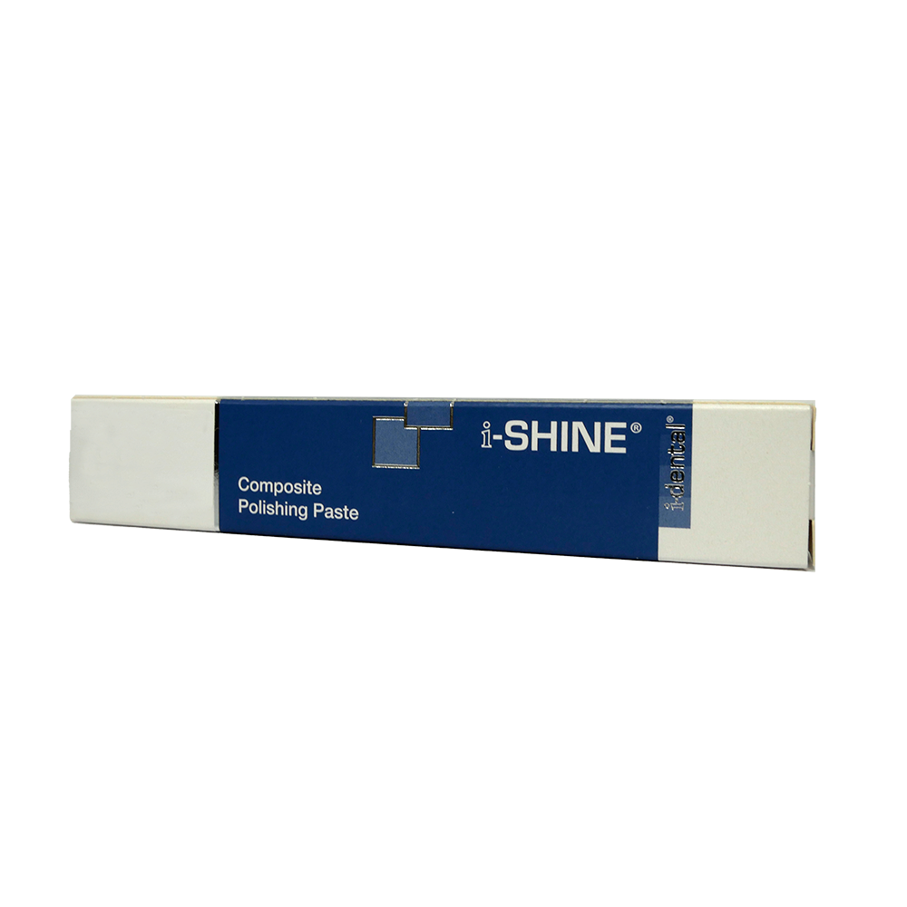 La pâte à polir I-Shine ® est idéale pour polir les restaurations composites, les amalgames et les moulages. Ce matériau à base de carborundum ne sèche pas et ne change pas de consistance. Cohésif et sans éclaboussures ; il restera là où il est placé. Complètement soluble dans l'eau. Se brosse les dents facilement ; nettoyer et laver complètement.