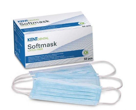 Masque Softmask type IIR - boîte de 50 - 3 coloris - Kent Dental - oofti.fr