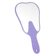 Vanity mirror with a plastic handle, tooth-shaped
