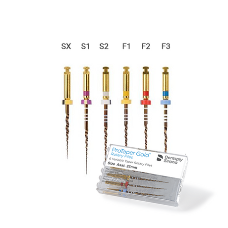 Pack de 6 limes ProTaper Gold de Dentsply Sirona - oofti.fr