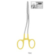 Curved tungsten carbide needle holder 14cm