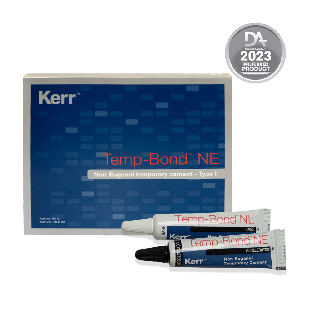 TempBond™ NE est un ciment provisoire sans eugénol à base d'oxyde de zinc, offrant une alternative sûre pour les patients allergiques. Sa formulation n'inhibe pas la polymérisation des ciments résineux définitifs, garantissant des performances mécaniques élevées et une fluidité similaire à Temp-Bond™.