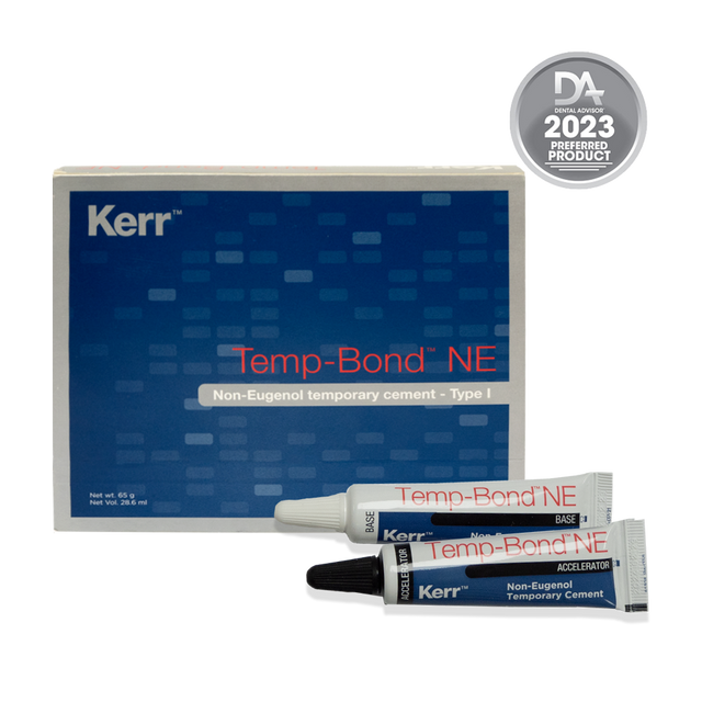 TempBond™ NE est un ciment provisoire sans eugénol à base d'oxyde de zinc, offrant une alternative sûre pour les patients allergiques. Sa formulation n'inhibe pas la polymérisation des ciments résineux définitifs, garantissant des performances mécaniques élevées et une fluidité similaire à Temp-Bond™.